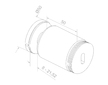 Bodový držák skla průměr 50x50mm s regulací - sklo 8-21.52mm,aisi304,na jekl, brus