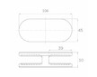 Držák skla 180° 106x45x30mm s kolíkem, sklo 6-12.76mm - aisi304, brus