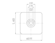 Držák skla s bočním uchycením 60x60x28mm, sklo 8-10.38mm - aisi304, na jekl, brus