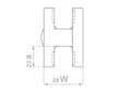 Držák skla s bočním uchycením 60x60x28mm, sklo 8-10.38mm - aisi316, na jekl, brus