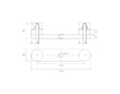 Dvoubodový držák skla 150x30mm - sklo 8-21.52mm,aisi304, brus