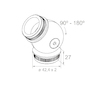 Koleno nastavitelné 90°- 180°, na trubku 42.4mm, aisi304, brus