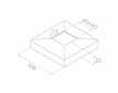 Krytka sloupku 108x108mm, díra 40x40mm, aisi 304, brus