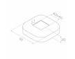 Krytka sloupku 90x90mm, díra 40x40mm, aisi 304, brus