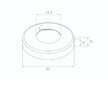Krytka sloupku pr.85mm, díra 42,4mm, aisi 304, brus