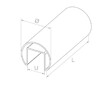 Madlo Francouzké balustrády pr.42.4mm, délka 2500mm, sklo 8-21,52mm, aisi304, brus