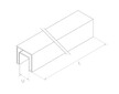 Madlo U 40x40mm, délka 5000mm,pro sklo 8-21,52mm, aisi 304, brus