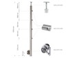 Sloupek středový pr.42,4x1130mm,boční uchycení, pro prutovou výplň pr.12mm, pro madlo pr.42,4mm, aisi 304, brus