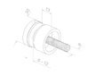 Šroub do skla s kuželovou podložkou M10 28x30mm  - aisi304, brus