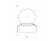 Víčko s koulí 80x80mm koule pr.80mm