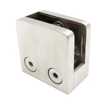 Držák skla 45x45x26mm s podpěrou a kolíkem, sklo 6-10.76mm - aisi304, na jekl, brus