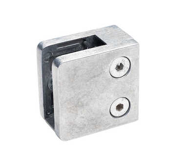 Držák skla 45x45x26mm s podpěrou a kolíkem, sklo 6-10.76mm - pozink, na jekl, bez povrchové upravy