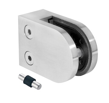 Držák skla 50x40x26mm s kolíkem, sklo 6-10.76mm - aisi304, na jekl, brus