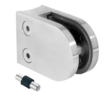 Držák skla 50x40x26mm s kolíkem, sklo 6-10.76mm - aisi304, na trubku 42,4, brus