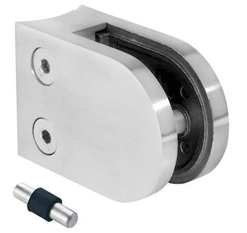 Držák skla 50x40x26mm s kolíkem, sklo 6-10.76mm - aisi304, na trubku 48,3, brus
