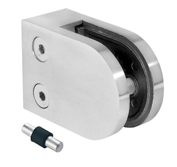 Držák skla 50x40x26mm s kolíkem, sklo 6-10.76mm - aisi316, na jekl, brus