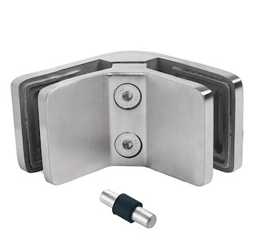 Držák skla 90° 72x45x30mm s kolíkem, sklo 6-12.76mm - aisi304, brus