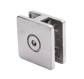 Držák skla s bočním uchycením 60x60x28mm, sklo 8-10.38mm - aisi316, na jekl, brus