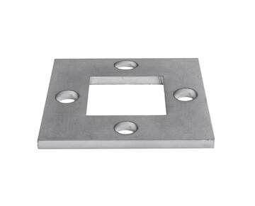 Kotvící příruba 100x100 mm, díra 40x40mm, aisi304, brus