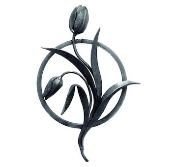 Kovaný vzor tulipán 12x12mm 250x430mm