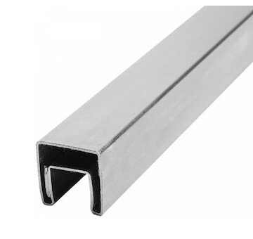 Madlo U 40x40mm, délka 5000mm,pro sklo 8-21,52mm, aisi 304, brus
