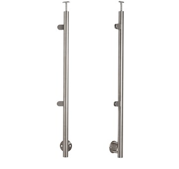 Sloupek levý pr.42,4x1230mm, boční uchycení, pro skleněnou výplň 6-10.76mm, pro madlo pr.42,4mm, aisi 304, brus