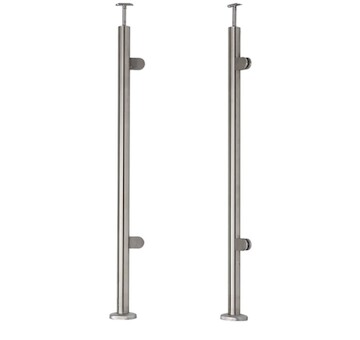 Sloupek pravý pr.42,4x1060mm, pro skleněnou výplň 6-10.76mm, pro madlo pr.42,4mm, aisi 304, brus