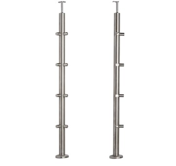 Sloupek rohový pr.42,4x1060mm, pro prutovou výplň pr.12mm, pro madlo pr.42,4mm, aisi 304, brus