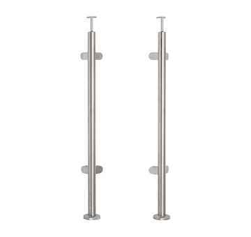 Sloupek rohový pr.42,4x1060mm, pro skleněnou výplň 6-10.76mm, pro madlo pr.42,4mm, aisi 304, brus