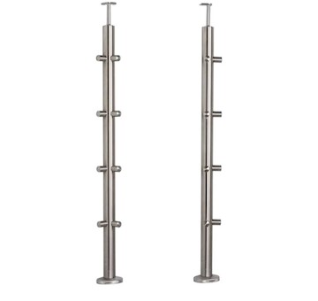 Sloupek rohový pr.42,4x960mm, pro prutovou výplň pr.12mm, pro madlo pr.42,4mm, aisi 304, brus