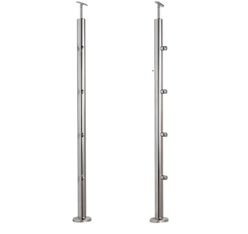 Sloupek středový pr.42,4x1060mm, pro prutovou výplň pr.12mm, pro madlo pr.42,4mm, aisi 304, brus