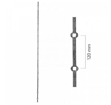 Tyč probíjená 12x12mm,délka 2m