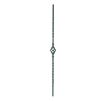 Tyčka s košíkem kroucená 12x12mm 950x60mm