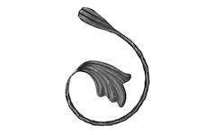 Céčko s listem 150x100mm pravý