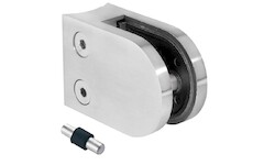 Držák skla 50x40x26mm s kolíkem, sklo 6-10.76mm - aisi304, na trubku 42,4, brus