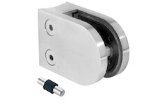 Držák skla 50x40x26mm s kolíkem, sklo 6-10.76mm - aisi304, na trubku 42,4, lesk