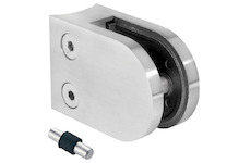 Držák skla 50x40x26mm s kolíkem, sklo 6-10.76mm - aisi316, na trubku 42,4, lesk