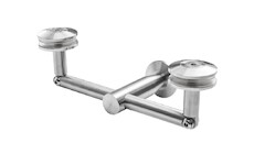 Držák skleněné stříšky dvojitý, dolní, sklo 8-17,52mm, aisi 304, brus