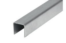 Profil U 21,5x21,5x1,5mm, délka 2500mm, pro sklo 17,52mm, aisi 304, brus