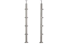 Sloupek rohový pr.42,4x1060mm, pro prutovou výplň pr.12mm, pro madlo pr.42,4mm, aisi 304, brus