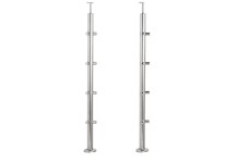 Sloupek rohový pr.42,4x1060mm, pro prutovou výplň pr.12mm, pro madlo pr.42,4mm, aisi 304, lesk
