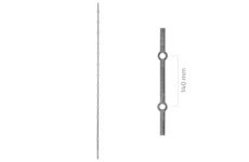 Tyč probíjená pr.14mm,délka 2m,rozteč 140mm